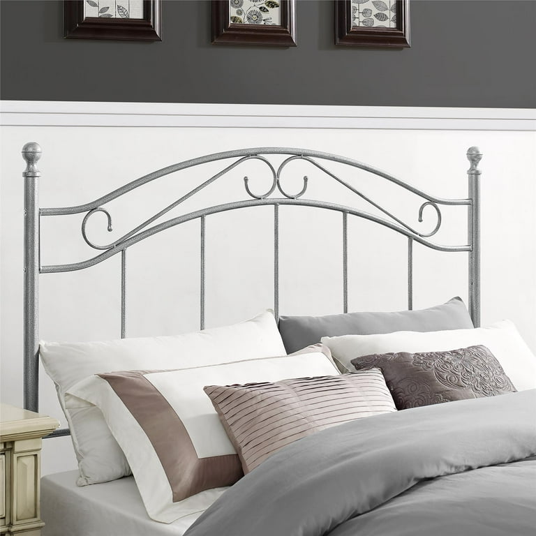 Pewter metal headboard deals