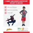 thumbnail image 3 of Marvel Spider-Verse Toddler Boys' Short Sleeve Graphic T-Shirt and Shorts Set Charcoal & Red Miles Morales, 3 of 8