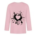 thumbnail image 5 of Jinhomg Mens Holiday T Shirt Novelty Valentine's Day Heart Print Tops Big and Tall Comfy 3/4 Sleeve Crew Neck Tees Holiday Dating Wear Pink XXXL, 5 of 6