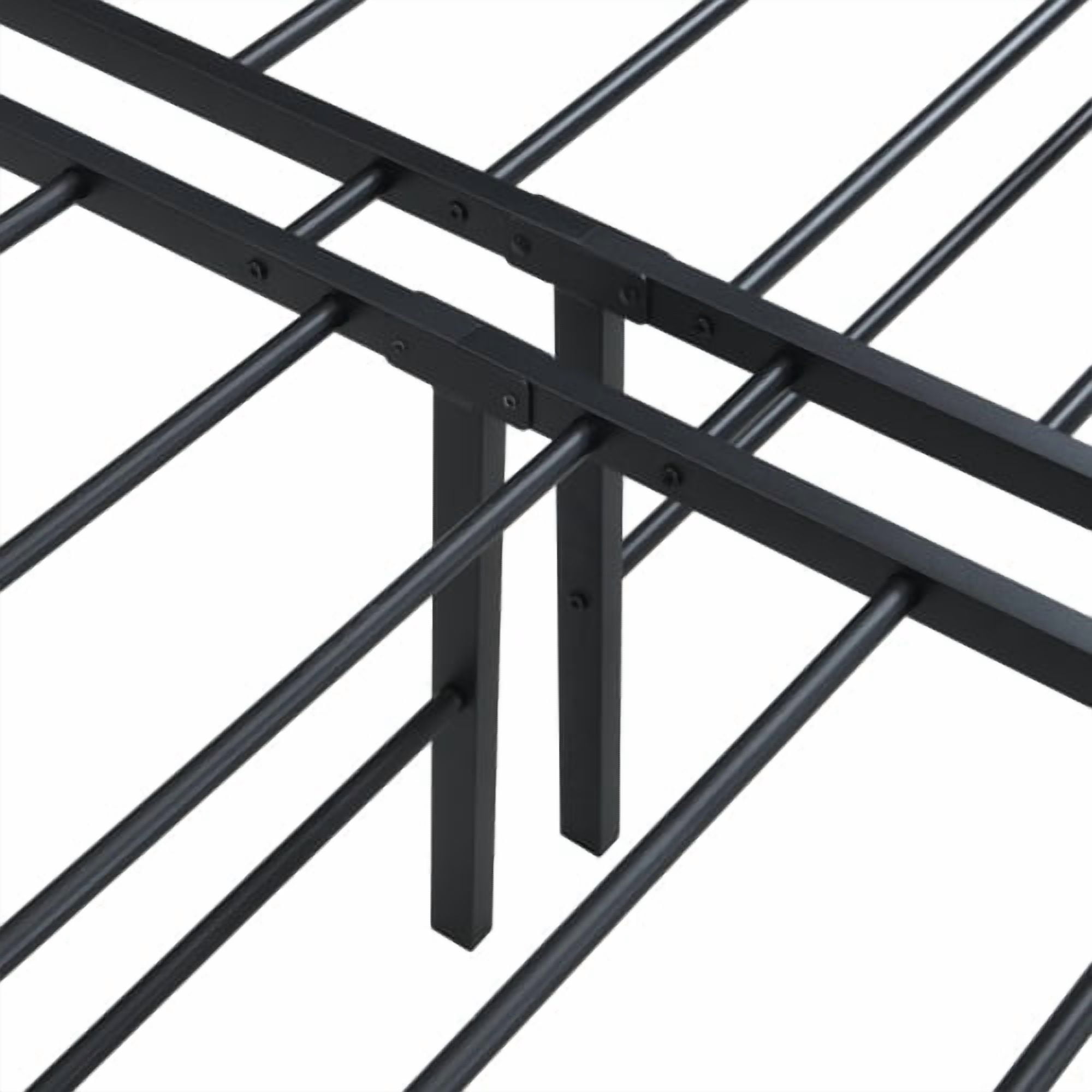 Homy Casa California Modern Metal Bed Frame Queen Size Black - Heavy Duty, Noise-Free, Easy Assembly