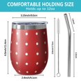 thumbnail image 3 of 12oz Stainless Steel Insulated Wine Tumbler with Lid and Straw – Double Wall Vacuum Mug for Hot & Cold Drinks, 304 Steel Interior, Sweat-Free Design, 3 of 5