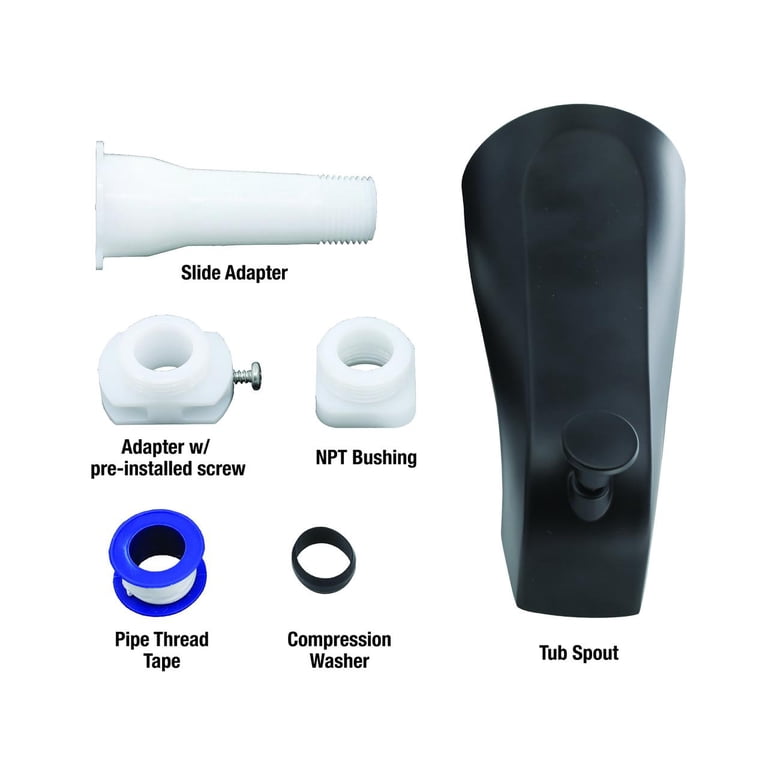 Danco Diverter Tub Spout, Matte Black 5-Inch Reach photo 7
