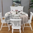 thumbnail image 2 of Brown Boho Geometric and Plant Pattern Round Tablecloth 60"x60",Wrinkle Wipeable Table Cloth for Kitchen Dining Room Picnic Patio Party, 2 of 6