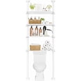 thumbnail image 4 of Over The Toilet Storage Shelf, 4-Tier Adjustable Bathroom Organizer, No Drill Tension Mounted Shelves Metal, Space-Saving Bathroom Cabinet Rack Above Toilet for Small Bathroom Rooms, White, 4 of 18