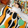 thumbnail image 5 of Manfei Minimalism Abstract King Bedding, Orange Green Aesthetic King Bed in a Bag, Colorful Stars Reversible 7 Pieces, 5 of 6