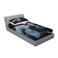 thumbnail image 2 of Galaxy Fitted Sheet & Pillow Sham Set, Solar System All 8 Planets and the Sun Pluto Jupiter Mars Venus Science Fiction, Decorative Printed 4 Piece Bedding Decor Set, Twin, Black Grey, by Ambesonne, 2 of 3