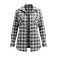 thumbnail image 6 of Edvintorg Jacket Women Plaid Lightweight Long Sleeve Button Down Casual Coat with Pocket Womens Trendy Clothes S-2XL Black, 6 of 6