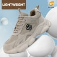 thumbnail image 4 of LAoutun Work Shoes for Men Steel Toe Shoes for Men Cushioning Steel Toe Construction Footwear Beige, 4 of 6