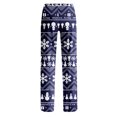 thumbnail image 4 of Dwralegc Christmas Pajamas for Women Cute Xmas Printed Winter Elastic Waist Pajama Bottoms Comfy Wide Leg Casual Pj Pants Drawstring Soft Holiday Pants with Pockets Royal Blue M, 4 of 7