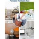 thumbnail image 4 of Foldable Table Fan and Stand Fan, 3600mAh Rechargeable, 4 Adjustable Speeds USB Portable Desk Fan for Home, Office and Travel, White, 4 of 5