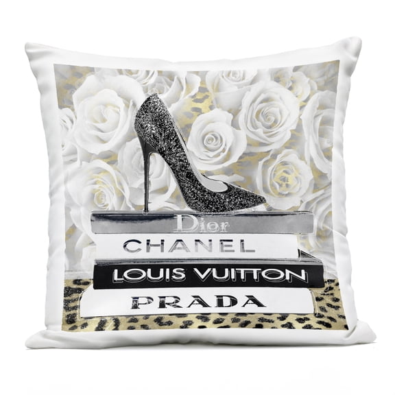 Stupell Industries Glam Heel on Roses Design by Madeline Blake Outdoor Printed Pillow