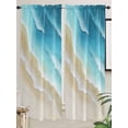 thumbnail image 5 of Blue Gradient Beach Living Room Curtains 2 Panel, Watercolor Coastal Seaside Waves Ombre Cafe Window Treatment, Extra Long Farmhouse Bedroom Bathroom Kitchen Curtains Drapes 104"x72", 5 of 6