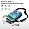 thumbnail image 7 of HELLHERO Turtle and Coral Pattern Women Sling Bag with Double Zipper Adult Shoulder Bags Double Deck Polyester 2 Zippers Unisex, 7 of 7