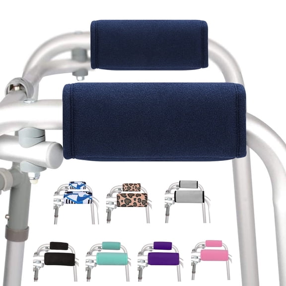 SupreGear Walker Grips (2-Pack), Soft Padded Non-Slip Cushions for Folding Walker Handles, Dark Blue