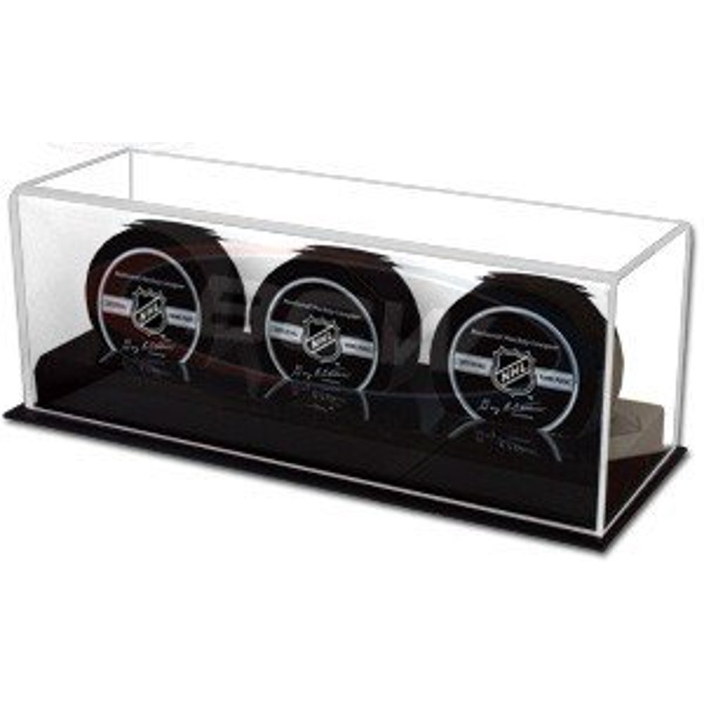 Hockey Puck Display Case for 3 Pucks, Usually ships within 2448 hours