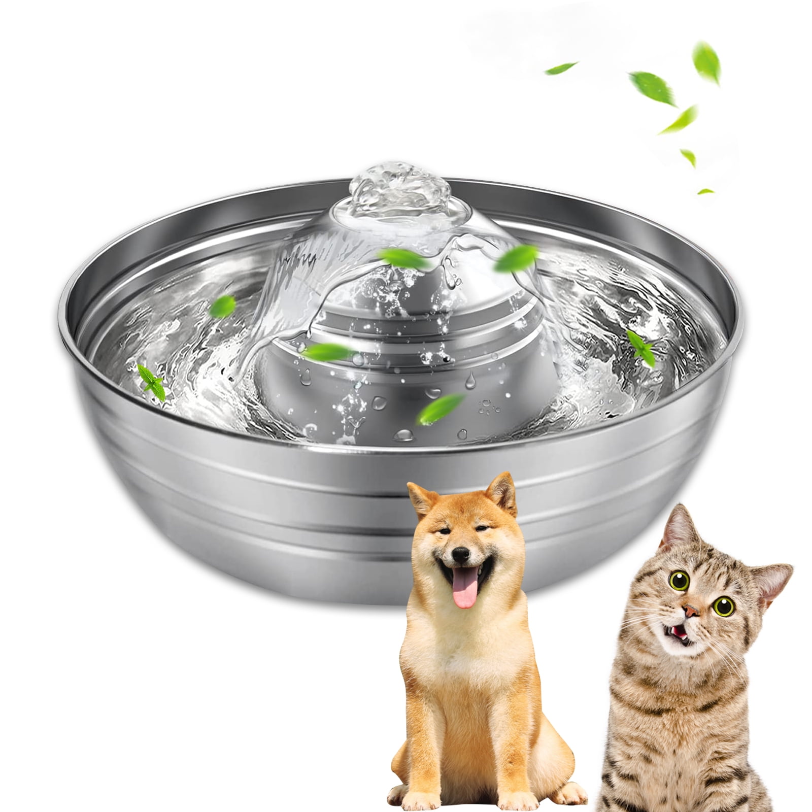 Pet Water Fountain with Activated Carbon Filter 2L Cat Fountain with Water Level Window Automatic & Quiet Pet Drinking Fountain for Dog and Cat Toozey Cat Water Fountain 