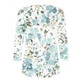 thumbnail image 4 of Blusas para las Mujeres Casual, 3/4 Manga Floral Estampado Camiseta de Moda Top Hecho de Poliéster Transpirable Suave para el Uso Diario de Primavera Otoño, Tops de Blusa para las Mujeres, 4 of 5