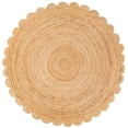 thumbnail image 2 of Sivi 6 x 6 Feet Handmade Scallop Braided Jute Rug - Natural Jute Round Rug, 2 of 12