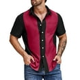 thumbnail image 2 of kamemir Men's Vintage Bowling Shirt Short Sleeve Button Down Summer Cuba Beach Shirts(,XL), 2 of 4