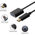 thumbnail image 3 of BR Adaptador DP a VGA, 1080p, negro, convertidor DisplayPort a VGA chapado en oro, macho a hembra, 3 of 5