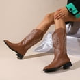 thumbnail image 5 of Ecetana Cowboy Boots for Women Wide Calf Square Toe Embroidered Western Cowgirl Boots, 5 of 7