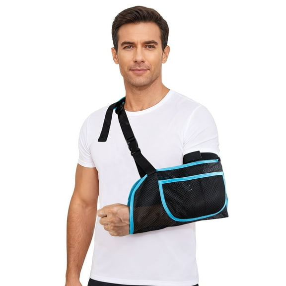 AMQTSLM Arm Sling Shoulder Immobilizer, Adjustable Mesh Arm Sling for Shoulder Injury, Elbow Wrist Left Right Shoulder Brace for Women & Men