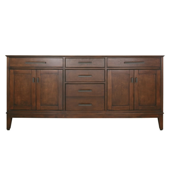 Avanity Madison-V72 Madison 72" Double Free Standing Vanity Cabinet Only - Tobacco