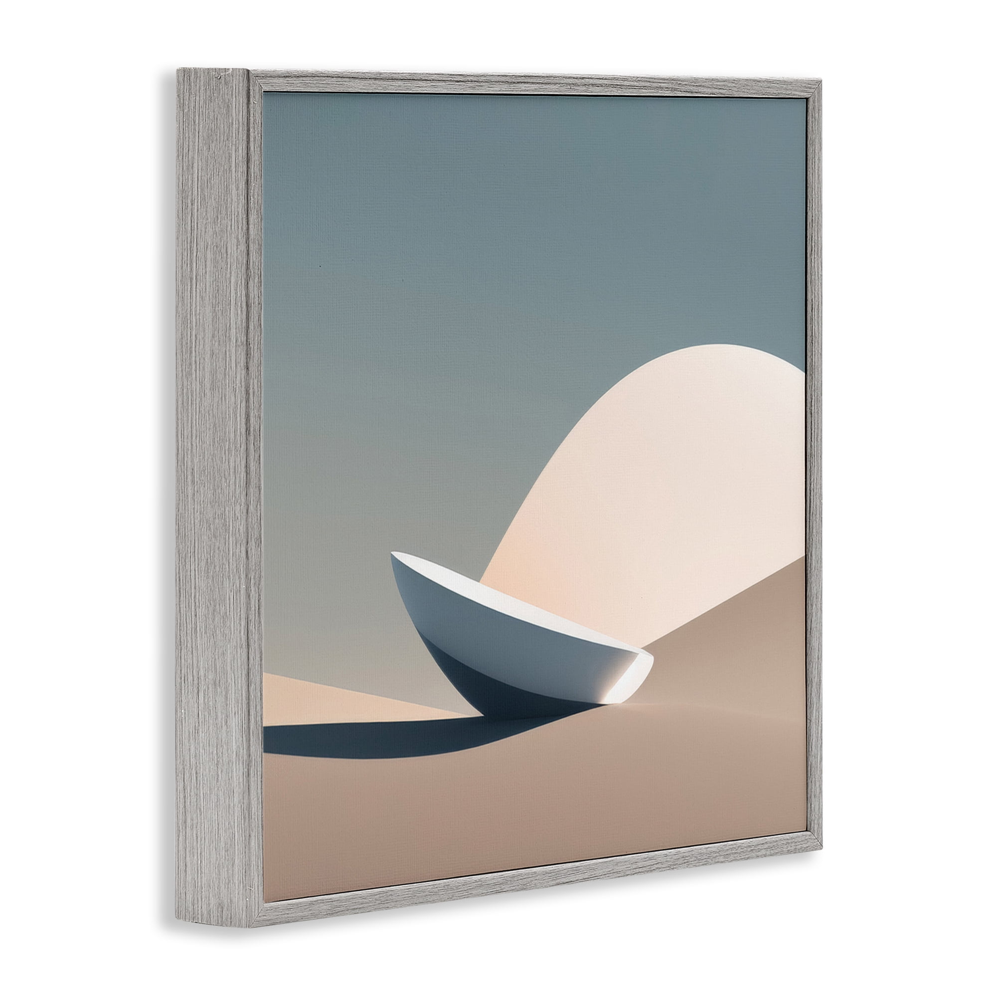 Stupell Industries Buried Space Capsule Landscape Painting Gray Framed Art Print Wall Art, 17 x 17