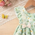thumbnail image 4 of Zshosam Robe Fille Robe Fillette Imprimé à Volants Manches Longues Robe Décontractée Taille 4T 5T,(Vert 4-5 Ans), 4 of 9