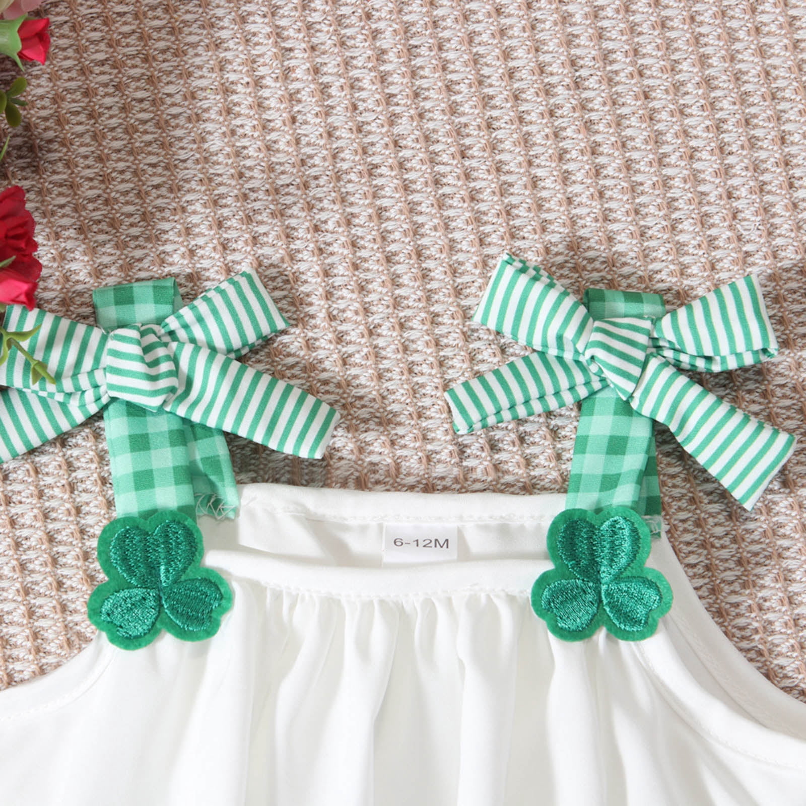 Staki Baby Girl St Patricks Day Outfit Baby Outfit Lover Girl Plaid Ruffle Sleeveless Tops Shorts Set Toddler St Patricks Daye Clothes 6-24M 2-4Y(Green,12-18 Months)
