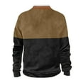 thumbnail image 3 of Men's Fleece Pullover 1/4 Zip Colorblock Sweatshirt Long Sleeve Sweater Sherpa Lined Pullover Thermal Top Workwear Classic Warm Jacket with Pocket Casual Leisure Sweatshirts, 3 of 4