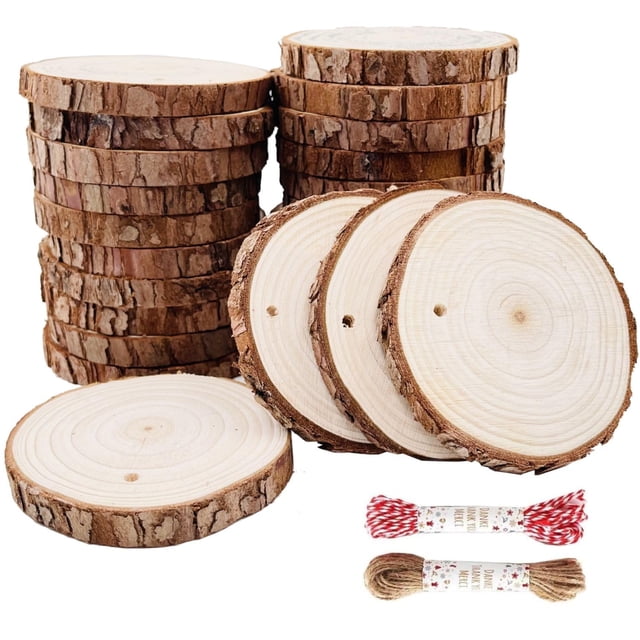 Posavasos William Craft en láminas de madera natural, 25 unidades, 8-9 cm