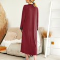 thumbnail image 6 of Summer Dresses for Women 2025 Long Sleeve Nightgown with Pockets, Soft Cotton Blend Sleepwear, Full Length V-Neck Loungewear for Relaxation Plus Size Dresses For Curvy Women, 6 of 7
