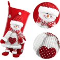 thumbnail image 2 of nipocaio Bas de Noël Personnalisés 2 Pack, Bas de Noël Santa Claus Snowman Rouges et Blancs, 2 of 5