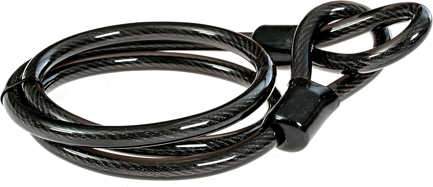 POLICE U-Lock Bike Lock with Key, U-Lock for Bicycles, Lock for Scooters, Outdoor Equipment Silicone-Coated Bike Lock with Cable Heavy Duty Black
