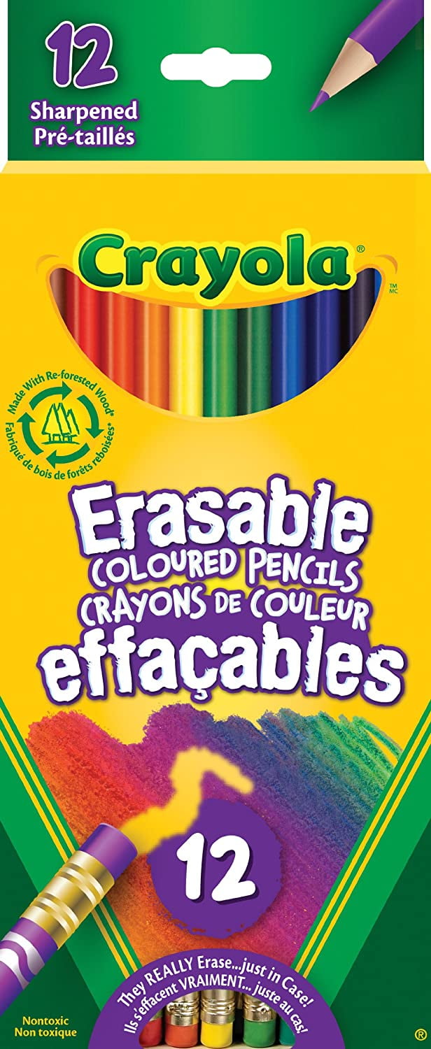 Crayola 12 Erasable Coloured Pencils, Adult Colouring Pencil Crayons