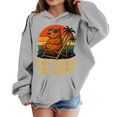 thumbnail image 3 of SonxaHe Big Girl's Hoodies Cartoon Capybara Print Long Sleeve Pocket Hooded Sweatshirt Soft Loose Autumn Winter Hoodies Gray,Sized 10-11, 3 of 3