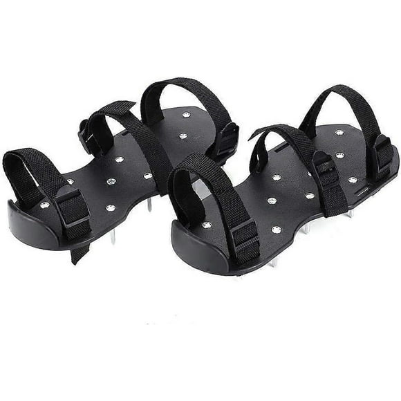 2025 Suitable Lawn Aerator, Lawn Aerator Shoes, Lawn Nail Scarifier Shoes with Adjustable Metal Straps, One Size Lawn Spike Shoes(Triple Band)