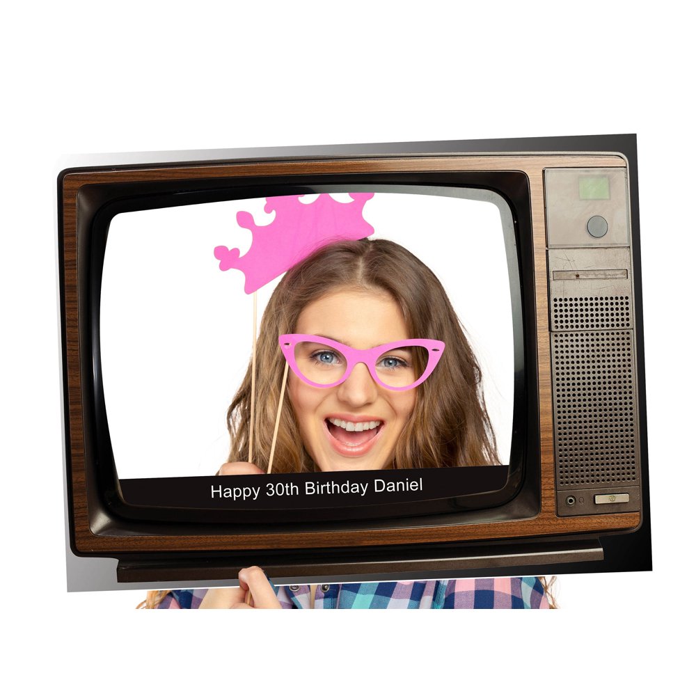 Old School Retro TV Set Social Media Photo Booth Prop Sizes 36x24 Old