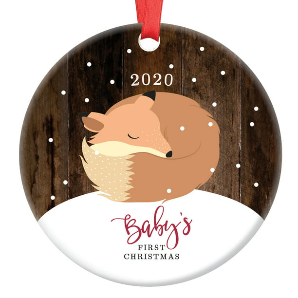 Fox Baby's First Christmas Ornament 2020, Baby Fox 1st Christmas ...
