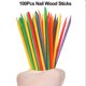 thumbnail image 4 of Bastoncillos de madera multicolor para manicura, removedor de esmalte y cuidado de cutículas, paquete de 100 unidades, 4 of 6