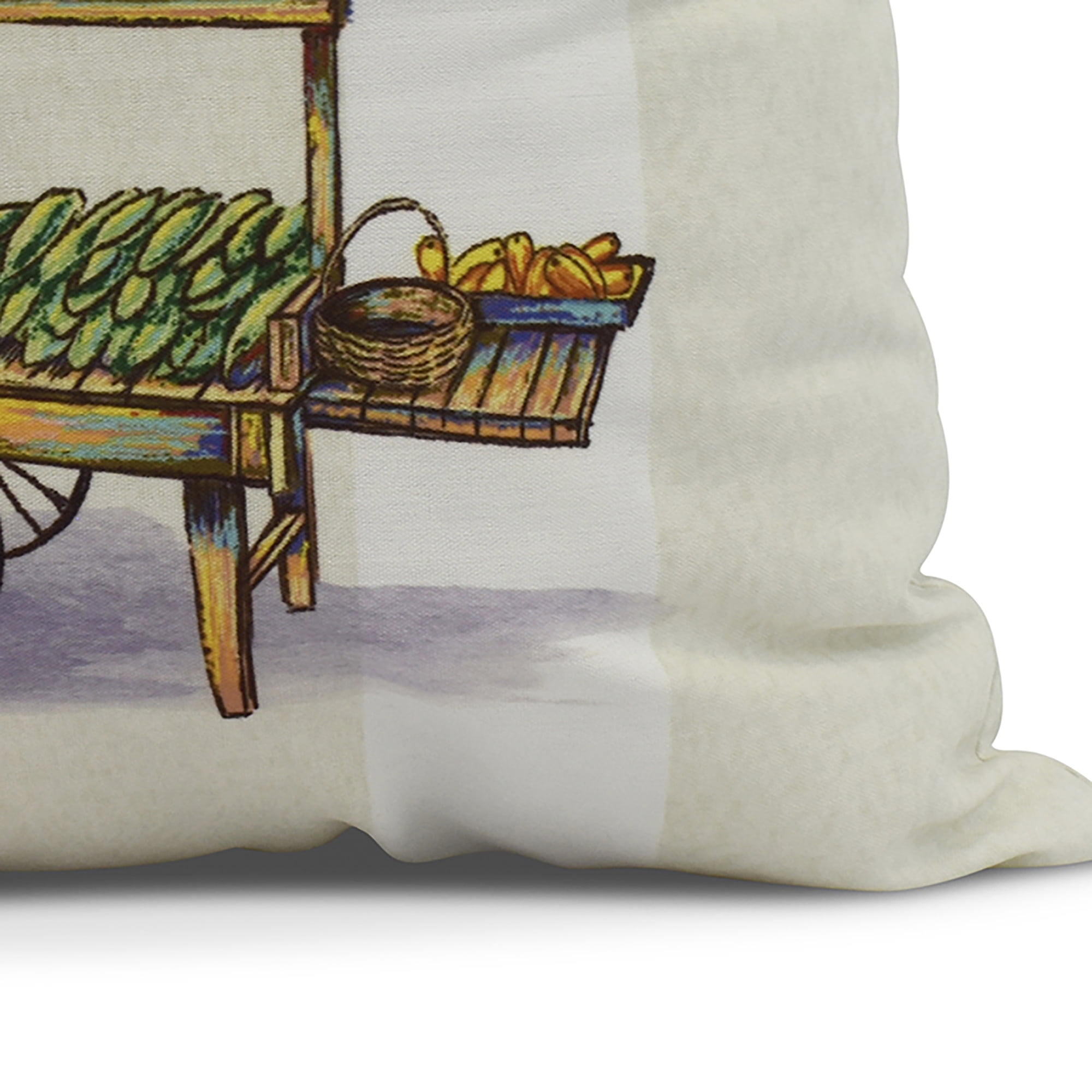 Simply Daisy, 16" x 16" Veggie Cart Outdoor Pillow, Green