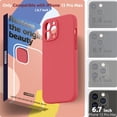 thumbnail image 6 of Compatible with iPhone 13 Pro Max Case with Screen Protector, (Camera Protection + Soft Microfiber Lining) Liquid Silicone Phone Case 6.7 inch 2021, Guava, 6 of 14