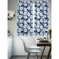 thumbnail image 4 of Farmhouse Flowers Sheer Curtains 72 Inch Length 2 Panels Set, Country Pastoral Blue Floral Plants Voile Window Treatment Rod Pocket Curtains Sheers Drapes for Bedroom/Living Room/Kitchen 52"x72"x2, 4 of 7