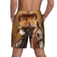 thumbnail image 2 of Haiem Western Cowboy Guinea Pig Mens Swim Trunks with Compression Liner 2 in 1 Swimming Shorts Stretch Swimwear Quick Dry,Board Shorts-Small, 2 of 9