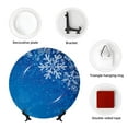 thumbnail image 4 of Honeii Blue Christmas With Snowflakes Print Elegant Bone China Decorative Plate, Porcelain Plate,Art Crafts,Ceramic Ornaments for Home Office Wall Decor-6in, 4 of 6