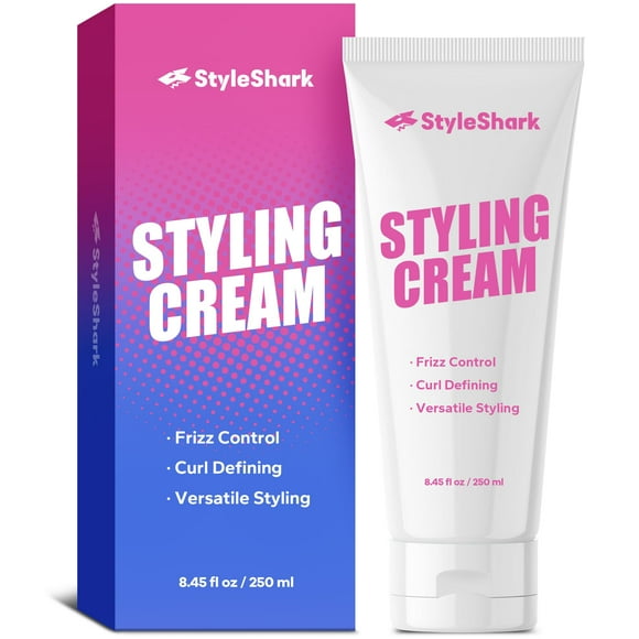 StyleShark 3 in 1 Styling Cream - Ultimate Curl Cream for Curly & Wavy Hair, Anti-Frizz, Curl Defining & Smoothing, Hair Care Essentials, 250ml