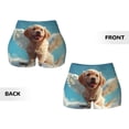 thumbnail image 6 of Yiaed Cute Angel Winged Dog Print Women's Athletic Shorts Running Shorts Sporty Short High Waisted Elastic Workout Shorts for Yoga Gym Running & Sports -X-Large, 6 of 8