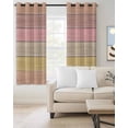 thumbnail image 2 of Pink Wooden Grain Blackout Curtains for Bedroom/Living Room, Thermal Insulated Kitchen Curtains, Vintage Chic Geometric Ombre Brown Grommet Darkening Window Treatment Drapes 42"x63"x2, 2 of 8