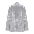 thumbnail image 5 of Hueook Blazer For Women Sequin Suit Jackets Single-Breasted Women Lapel Collar Sequin Open-Front Casual Party Elegant Blazer Jacket Top Silver 2X, 5 of 7
